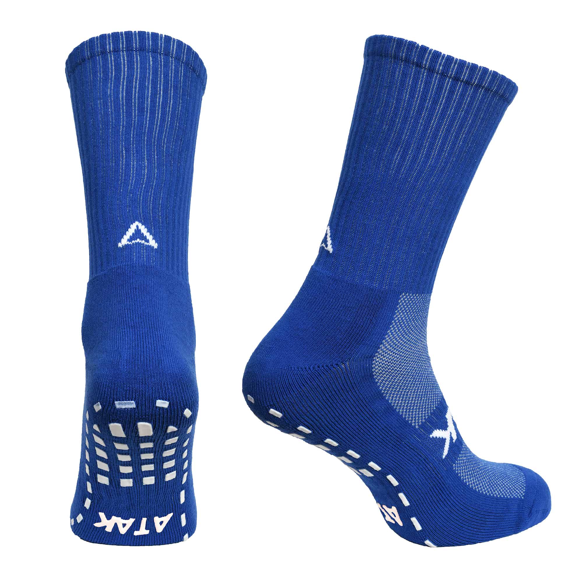 Plain Royal Blue Grip Mid Leg Socks